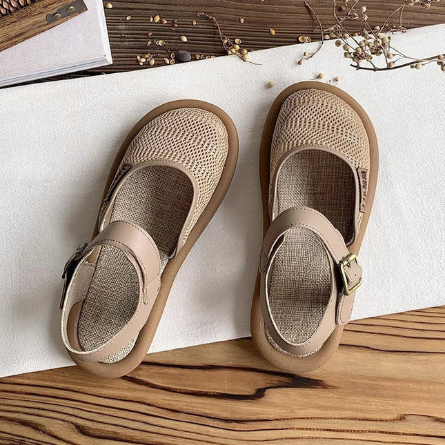 Women Casual Shoes Flat Bottom Breathable sandals Khaki Women's Sandals