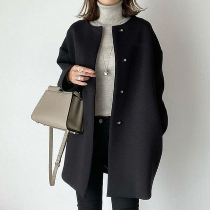 Helene - Elegant Women’s Coat Black One-Size Coats & Jackets