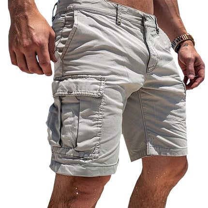 Men's Cargo Short Pants Made from High-Quality Cotton Gray Men Shorts