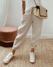 Bali - Elegant Cotton Pants Beige Pants