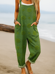 Women's Loose Floral Jumpsuit Green Women Jumpsuit