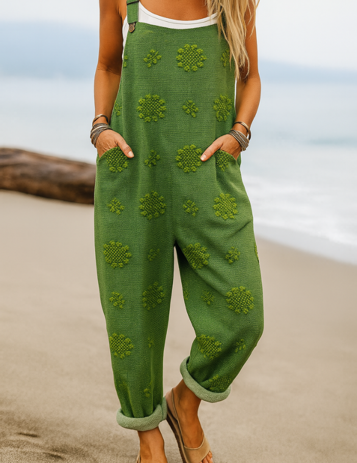 Women's Loose Floral Jumpsuit Green Women Jumpsuit