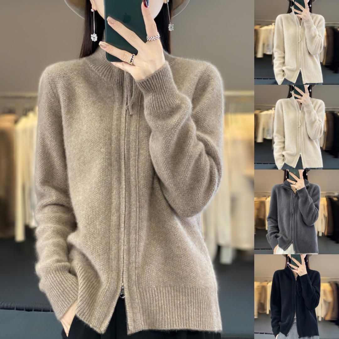 Wool Cashmere Zip-up Cardigan Zip-up Cardigan
