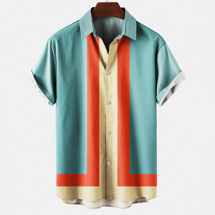 Dominik - Men's Retro-Style Shirt Turquoise Shirts