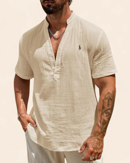 Luxury Linen Summer Shirt Beige Men Shirts