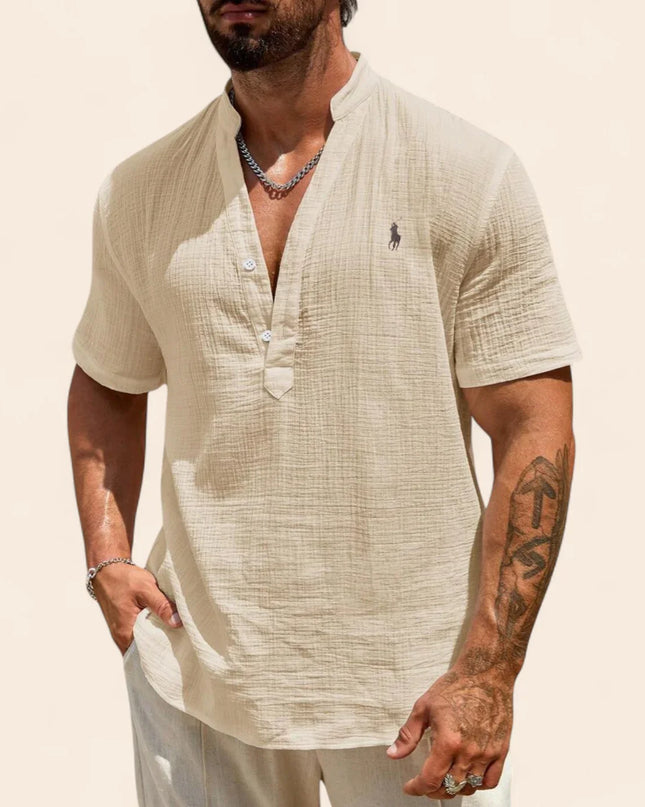 Luxury Linen Summer Shirt Beige Men Shirts