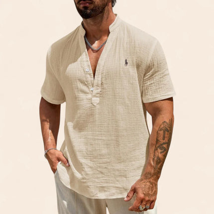 Luxury Linen Summer Shirt Beige Men Shirts