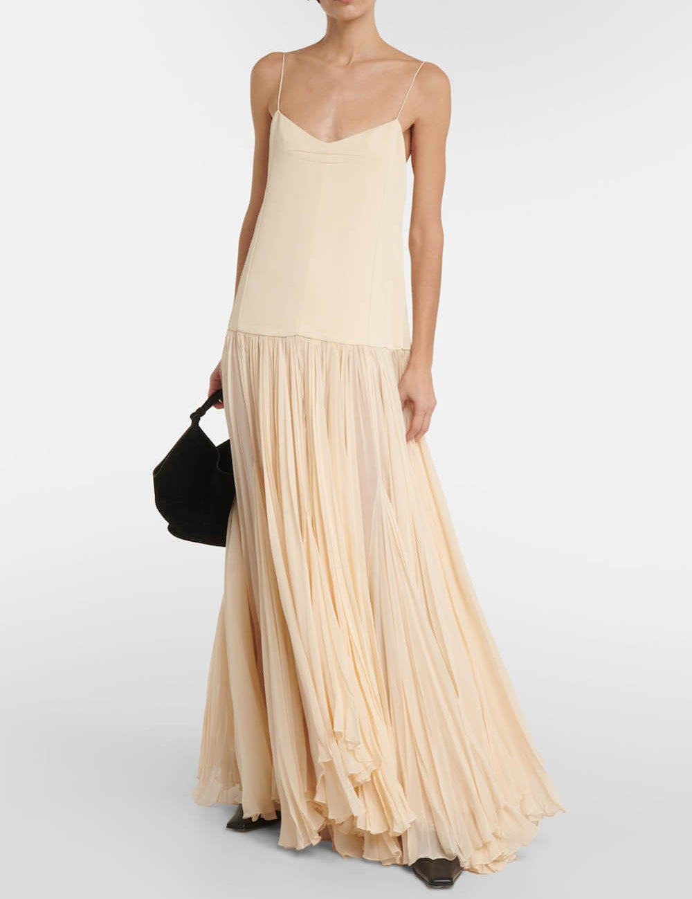 Strappy Drop Waist Irregular Dress Beige Dresses
