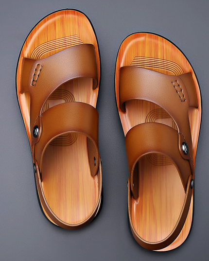 Marlow™ Leather Block-Heel Slide Sandals Sandals