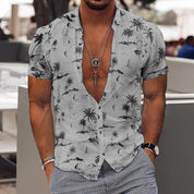 Men's 3D Printed Short Sleeve Lapel Shirt Shirts