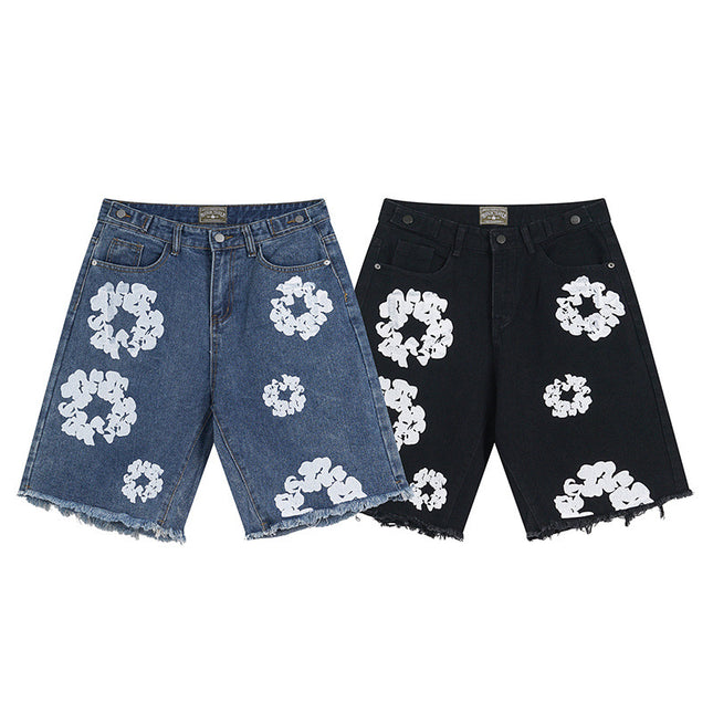 Kapok Men's Embroidered Denim Shorts