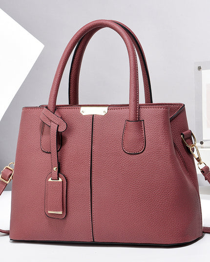 Women’s Large-Capacity PU Leather Tote & Crossbody Bag Rubber Pink 30x21x13 Bag