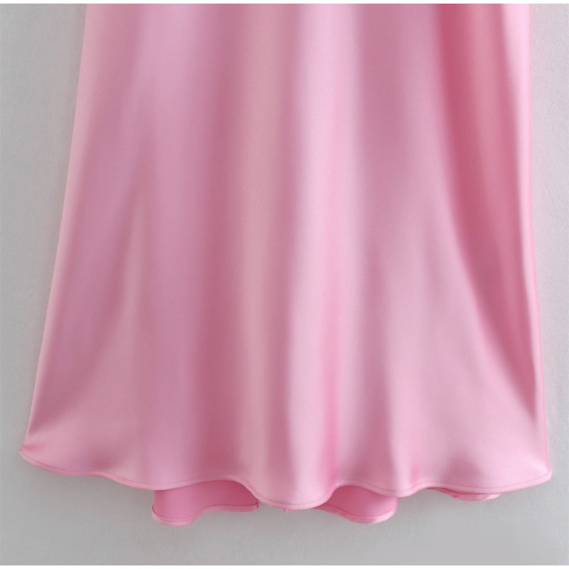 Elegant Women’s Satin Camis Long Dress Dresses