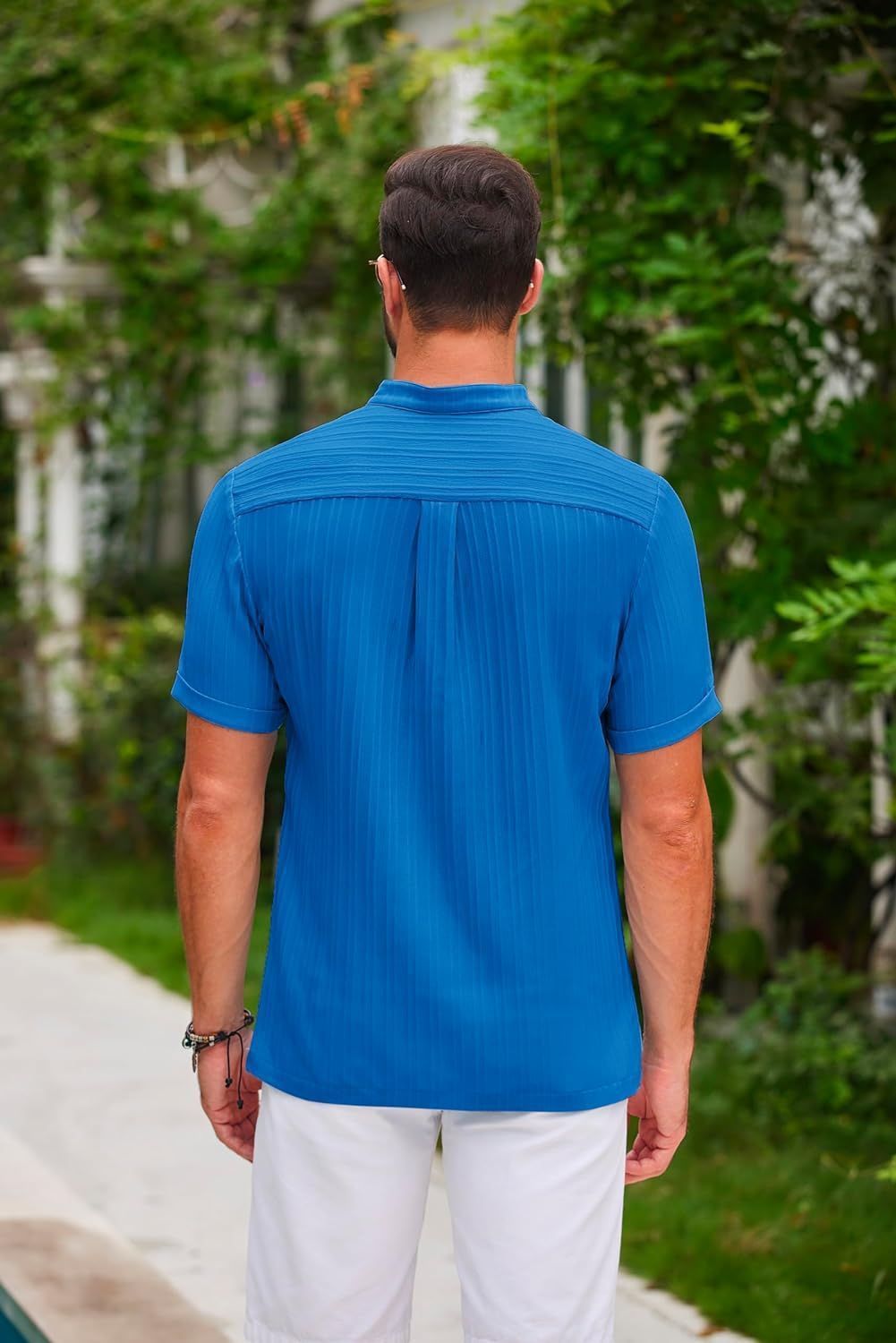 Men's Summer Stand Collar Button Short Sleeve Polo Shirt Polo Shirts