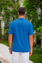 Men's Summer Stand Collar Button Short Sleeve Polo Shirt Polo Shirts