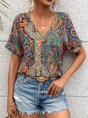 Vintage Paisley Blouse Mixed Colour Women Blouse