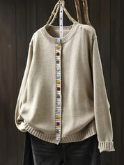Relaxed Button Cardigan – Soft Everyday Layer Beige Cardigan