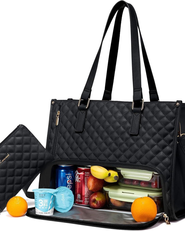 2-in-1 Lunch Tote Bag Black 36x16x30cm Tote Bags