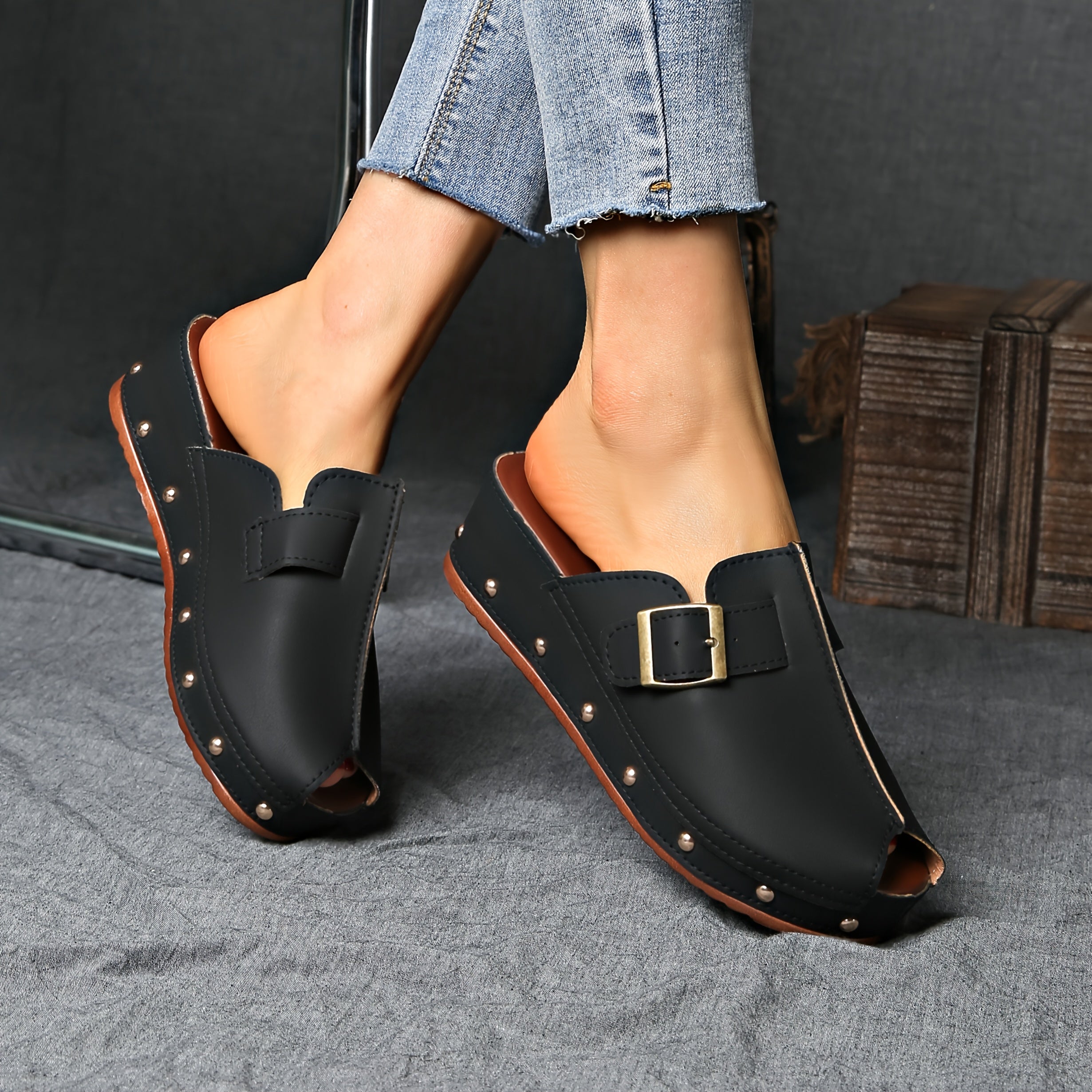 Women's Non-Slip Platform Sandals Black Sandals