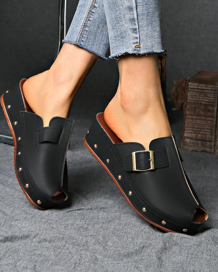 Women's Non-Slip Platform Sandals Black Sandals