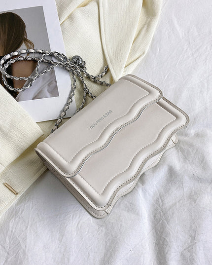 Versatile PU Leather Casual Shoulder Messenger Bag White Messenger Bag