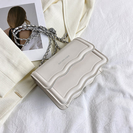 Versatile PU Leather Casual Shoulder Messenger Bag White Messenger Bag