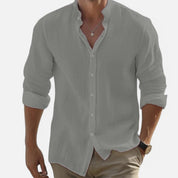Men’s Cotton-Linen Beach Shirt Grey Shirt