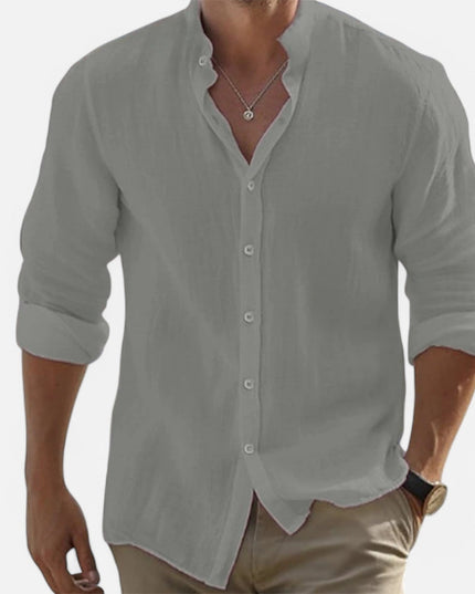 Men’s Cotton-Linen Beach Shirt Grey Shirt