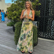 2-Piece Tie-Dye Halter Maxi Dress Set Dresses