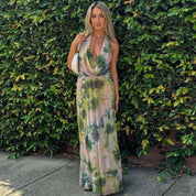 2-Piece Tie-Dye Halter Maxi Dress Set Dresses