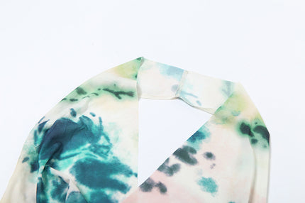 2-Piece Tie-Dye Halter Maxi Dress Set Dresses