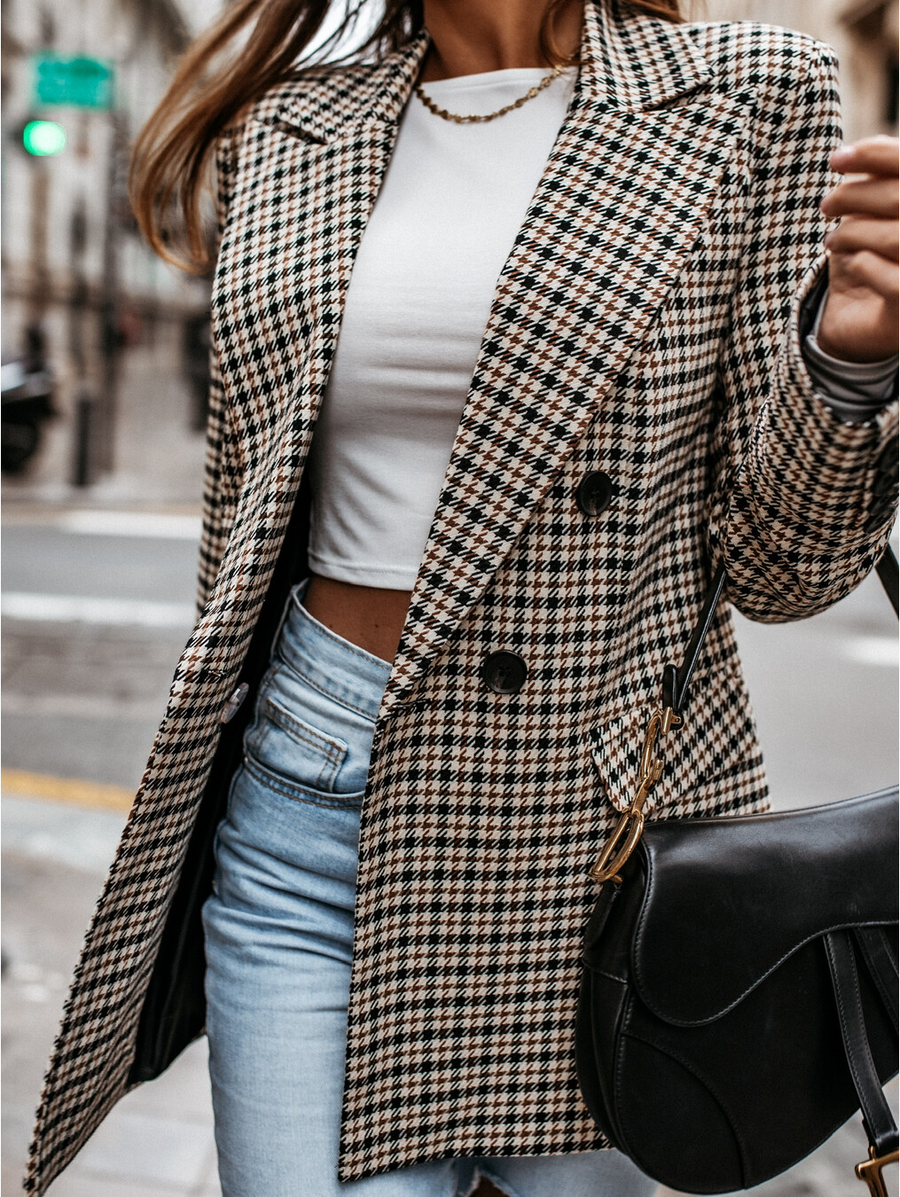 Classic Plaid Tailored Blazer Blazer