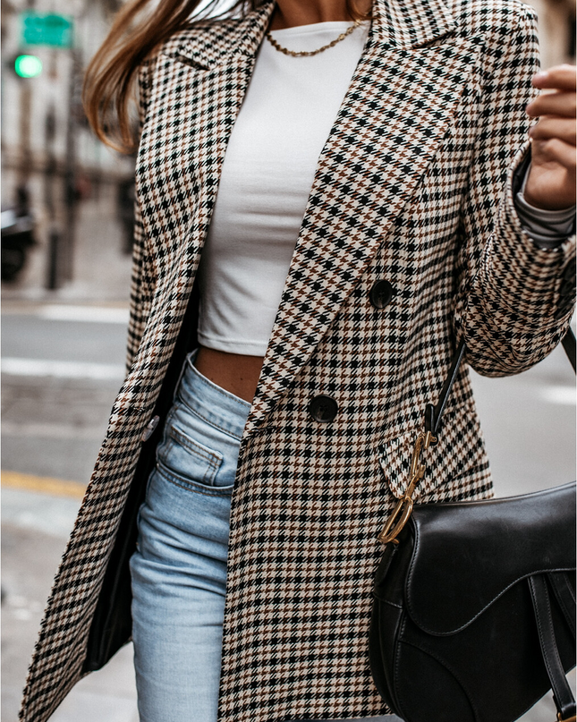 Classic Plaid Tailored Blazer Blazer