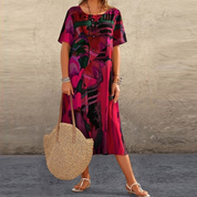Taylor | Comfortable Floral Dress Red Dresses