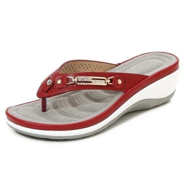 Alice Leroy | Alice Leroy Soft Padded Flip Flops Red Sandals