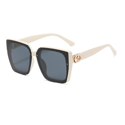 Eleglare GC Women's Fashion UV+ Sunglasses Beige-White-Black Sunglasses