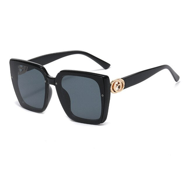 Eleglare GC Women's Fashion UV+ Sunglasses Black-Black Sunglasses