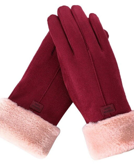 Women's Waterproof Touchscreen Winter Gloves Red Gloves