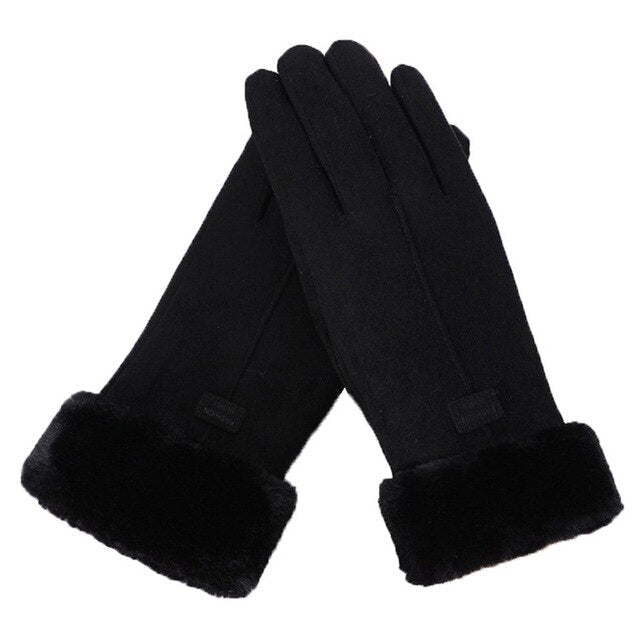 Women's Waterproof Touchscreen Winter Gloves Black Gloves