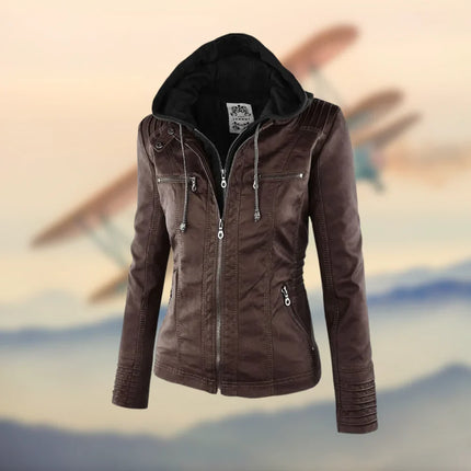 Harriet™ | Refined Classic Leather Jacket Coffee Jackets