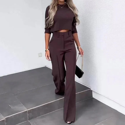 Skylar | Stylish two-piece set Brown Two Pieces Sets