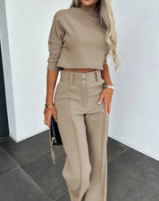 Skylar | Stylish two-piece set Khaki Two Pieces Sets