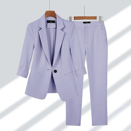 Women's Blazer & Trouser Set – Elegant Two-Piece Suit for Office & Events Lilla Purple Set Blazer