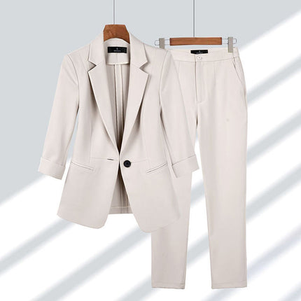 Women's Blazer & Trouser Set – Elegant Two-Piece Suit for Office & Events Apricot suit Blazer