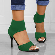 Peep-Toe High Heel Sandals Green Sandals