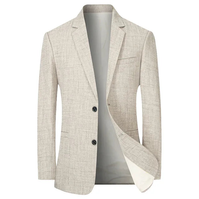 Men's Vintage-Style Slim Fit Blazer Khaki Blazer