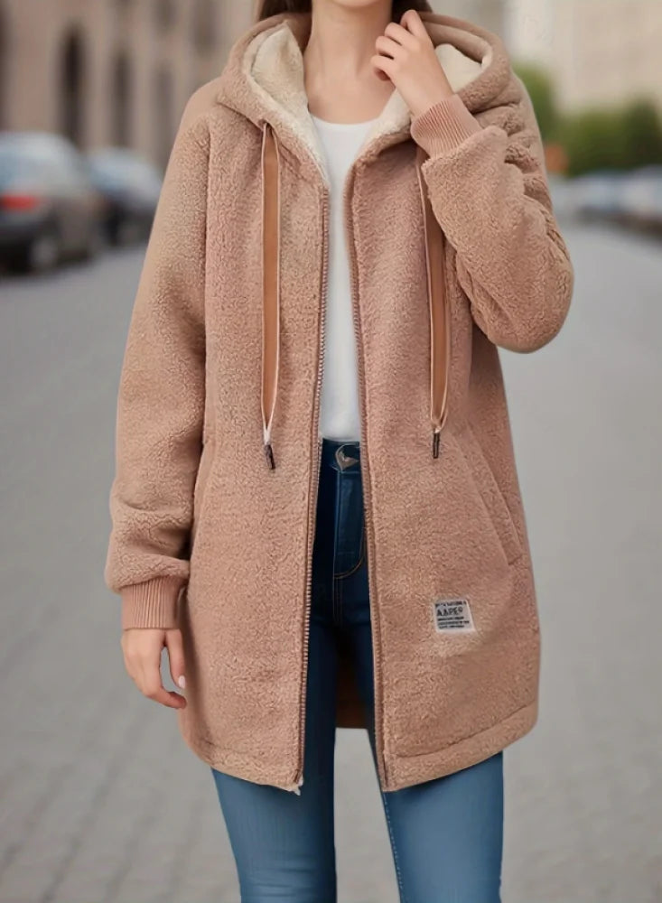Cozy Fleece Winter Hoodie Khaki Winter Hoodie