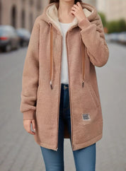 Cozy Fleece Winter Hoodie Khaki Winter Hoodie