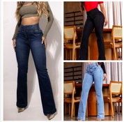 Stretch flare jeans met hoge taille 🔥🔥🔥3 stuks (alle kleuren)-Gratis verzending ?Naisten kengät