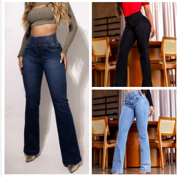 Stretch flare jeans met hoge taille 🔥🔥🔥3 stuks (alle kleuren)-Gratis verzending ?Naisten kengät